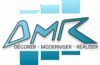 Logo DMR bleu, texte 'DÉCORER - MODERNISER - RÉALISER' avec formes géométriques en dégradé.